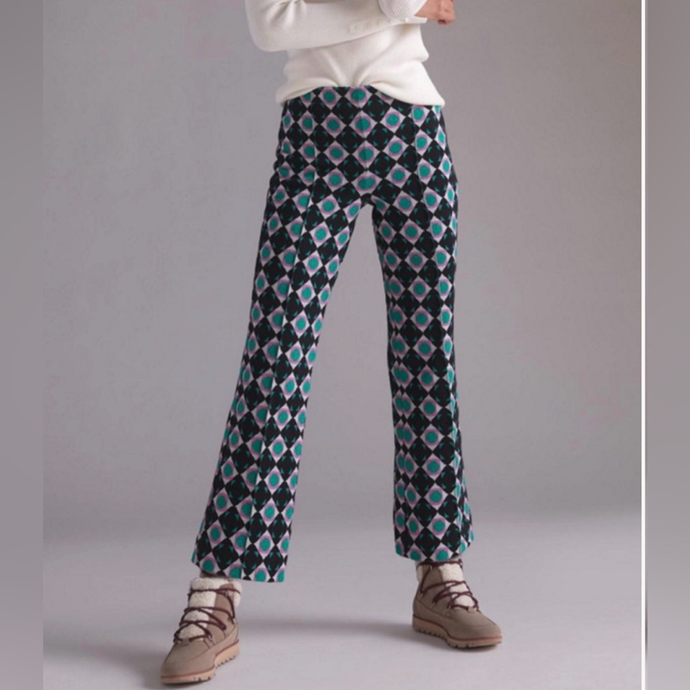 Anthropologie Maeve The Margot Kick Flare Pant Geometric Print Large